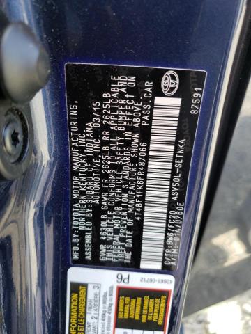 4T4BF1FK6FR487066 Toyota CAMRY LE