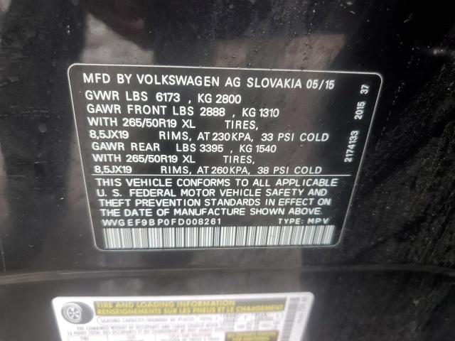 WVGEF9BP0FD008261 Volkswagen TOUAREG V6