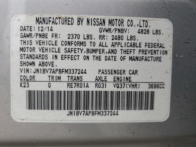 JN1BV7AP8FM337244 Infiniti Q50 BASE
