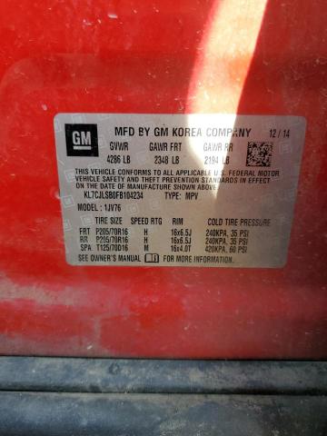 KL7CJLSB0FB104234 Chevrolet TRAX 1LT