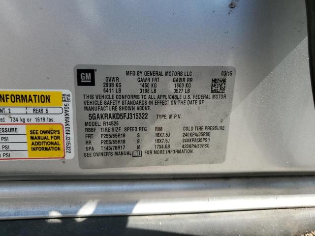 5GAKRAKD5FJ315322 Buick Enclave
