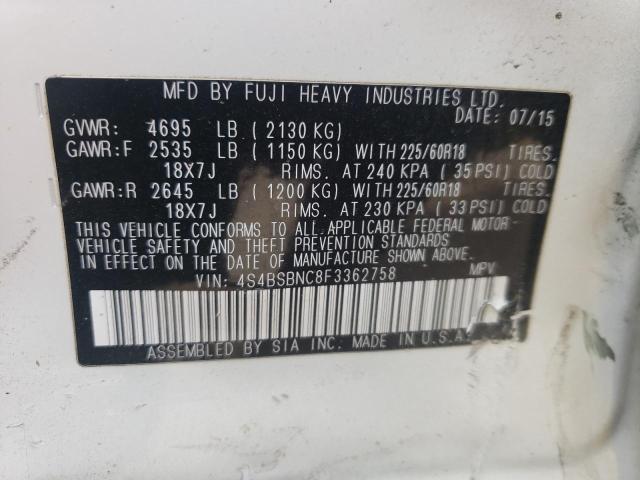 4S4BSBNC8F3362758 Subaru Outback 2.5i Limited