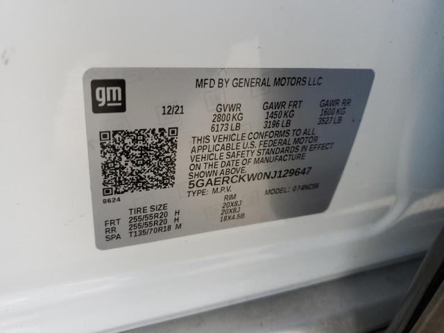 5GAERCKW0NJ129647 Buick Enclave Premium