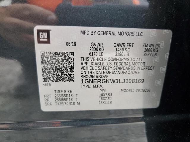 1GNERGKW3LJ108169 Chevrolet Traverse Lt