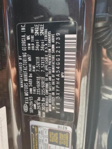 5XYPH4A54GG121739 KIA SORENTO EX