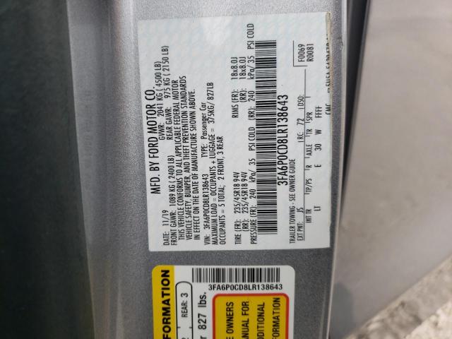 3FA6P0CD8LR138643 Ford FUSION SEL