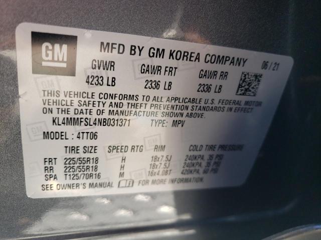 KL4MMFSL4NB031371 Buick Encore Gx Essence