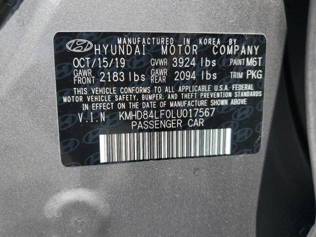 KMHD84LF0LU017567 Hyundai ELANTRA SEL