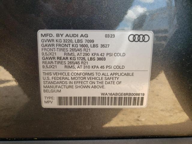 WA16ABGE6RB008619 Audi Q8 E-tron Prestige