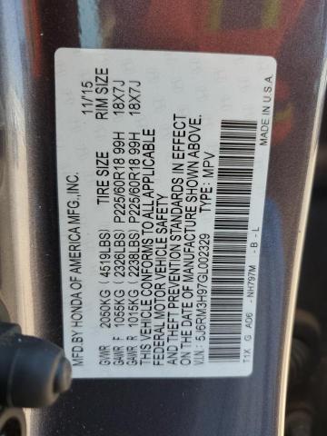 5J6RM3H97GL002329 Honda Cr-v Touring