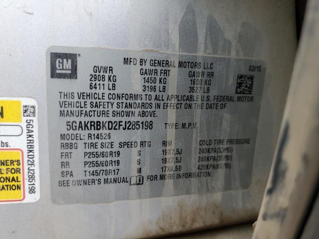 5GAKRBKD2FJ285198 Buick Enclave