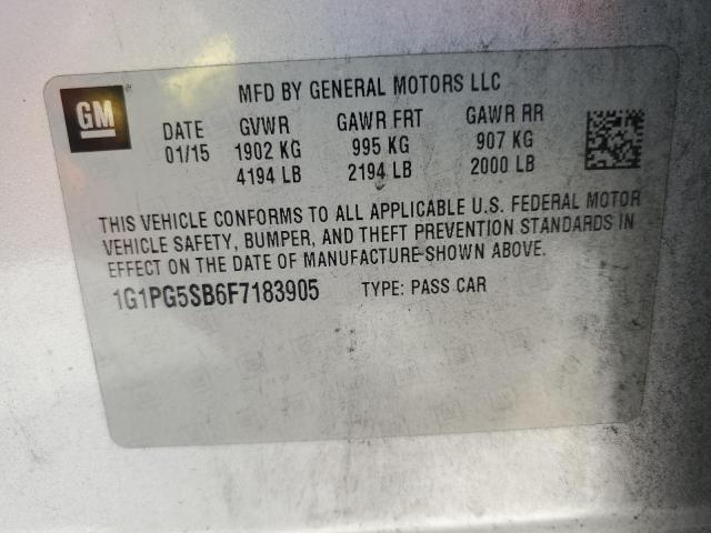 1G1PG5SB6F7183905 Chevrolet CRUZE LTZ