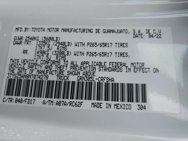 3TYSZ5AN8NT074278 Toyota Tacoma Access Cab