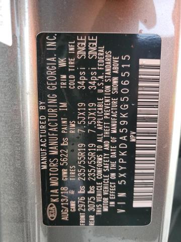 5XYPKDA59KG506515 KIA SORENTO SX