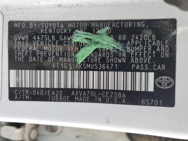 4T1G11AK5MU536471 Toyota CAMRY SE