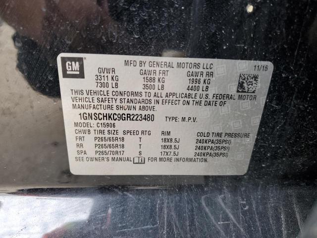 1GNSCHKC9GR223480 Chevrolet Suburban C1500 Lt
