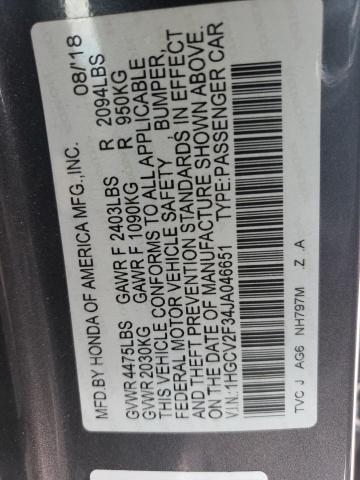 1HGCV2F34JA046651 Honda Accord Sport