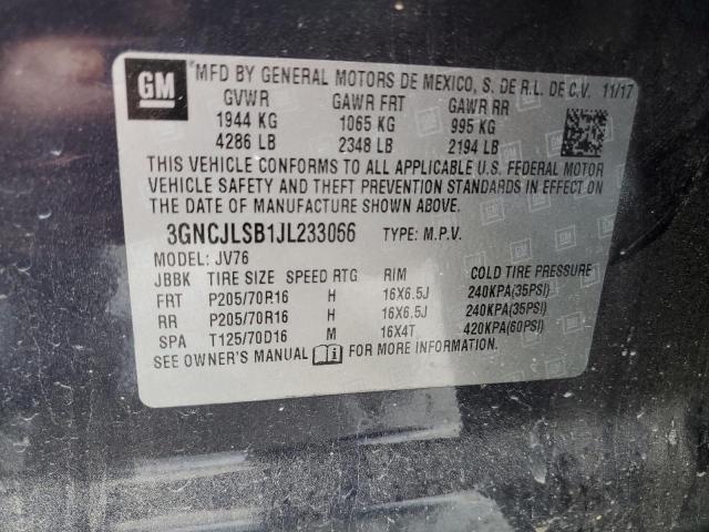 3GNCJLSB1JL233066 Chevrolet TRAX 1LT