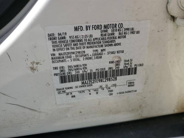 MAJ3S2FE9KC298528 Ford ECOSPORT S