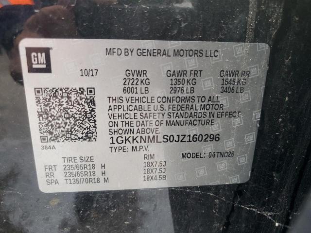 1GKKNMLS0JZ160296 GMC Acadia Slt-1