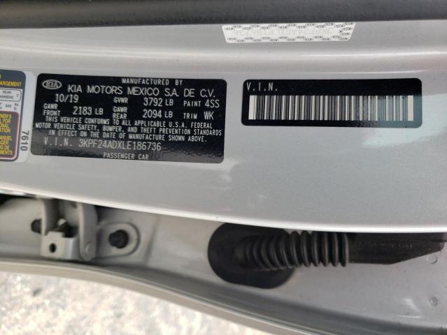 3KPF24ADXLE186736 KIA FORTE FE