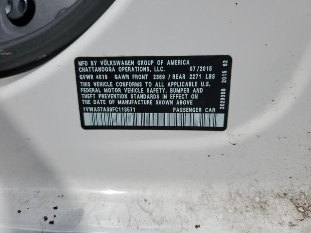 1VWAS7A38FC113571 Volkswagen PASSAT S