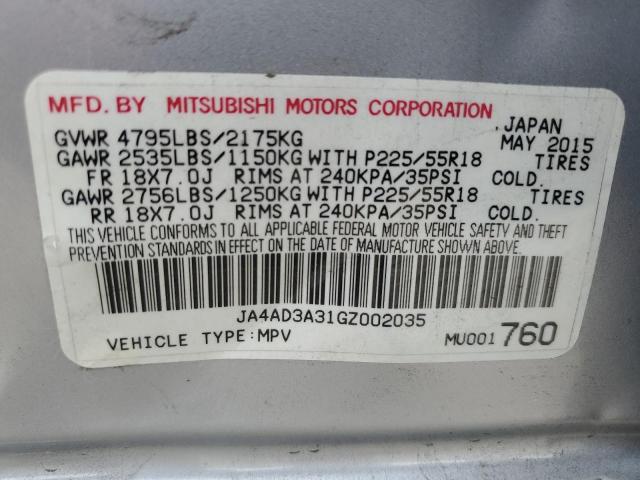 JA4AD3A31GZ002035 Mitsubishi Outlander Se