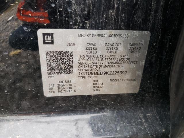 1GTU9BED9KZ225692 GMC Sierra K1500 Sle