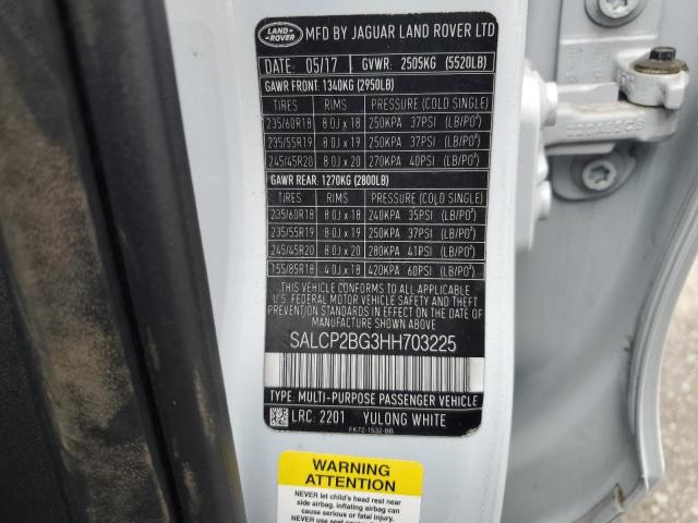SALCP2BG3HH703225 Land Rover Discovery Sport Se