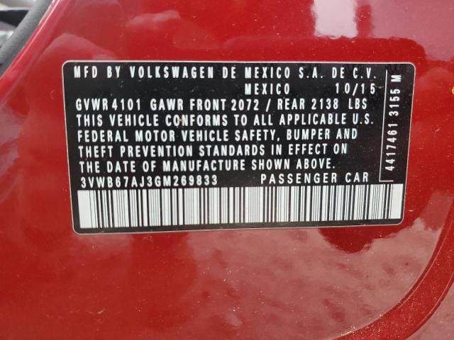3VWB67AJ3GM269833 Volkswagen JETTA SE