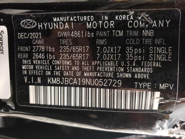 KM8JBCA19NU052729 Hyundai Tucson Blue