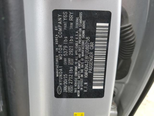 KMHGN4JE8FU080758 Hyundai Genesis 3.8l