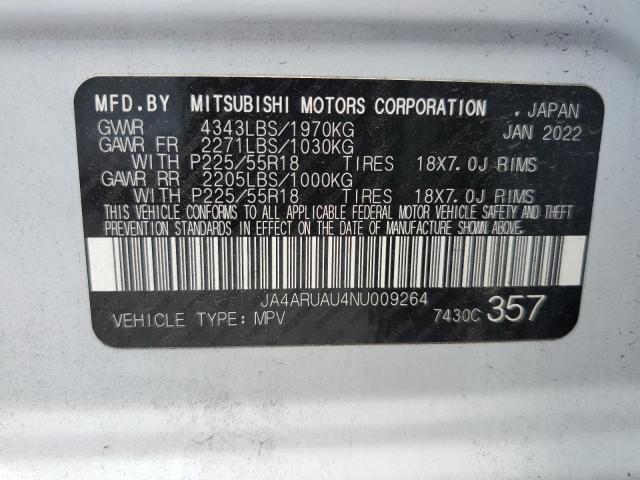 JA4ARUAU4NU009264 Mitsubishi Outlander Sport Es