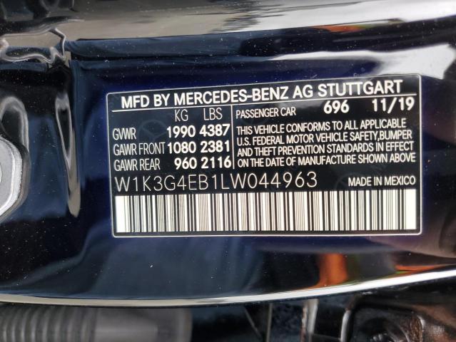 W1K3G4EB1LW044963 Mercedes-Benz A 220