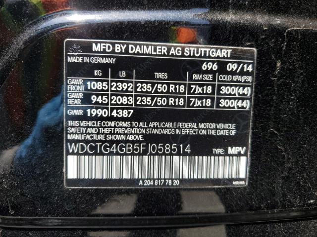 WDCTG4GB5FJ058514 Mercedes-Benz Gla 250 4matic