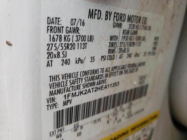 1FMJK2AT2HEA11353 Ford Expedition El Limited