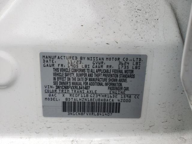 3N1CN8FVXRL841407 Nissan VERSA SR