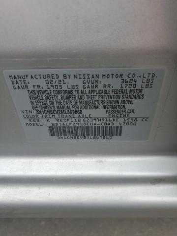 3N1CN8EV2ML869860 Nissan VERSA SV