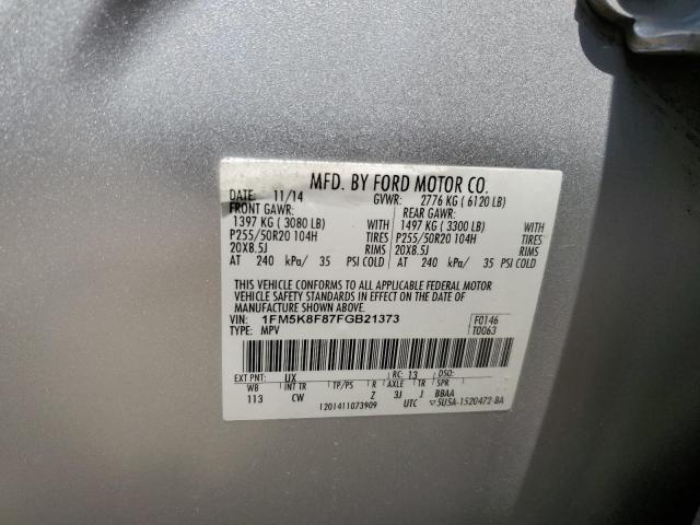 1FM5K8F87FGB21373 Ford EXPLORER L