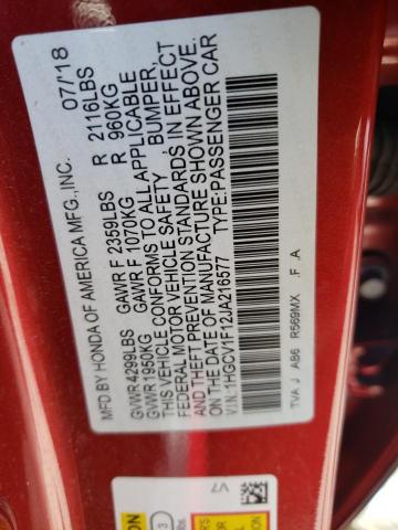 1HGCV1F12JA216577 Honda ACCORD LX