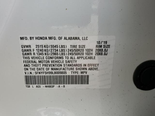 5FNYF5H99LB009805 Honda Pilot Touring