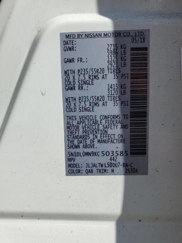 5N1DL0MN9KC503585 Infiniti QX60 LUXE