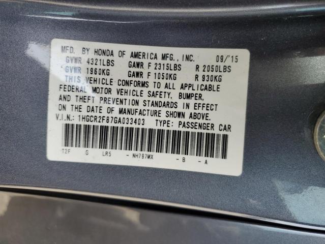 1HGCR2F87GA033403 Honda ACCORD EXL
