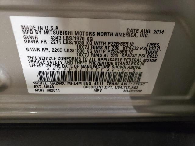 4A4AP3AU6FE007543 Mitsubishi Outlander Sport Es