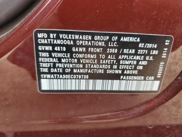1VWAT7A30EC079735 Volkswagen PASSAT S