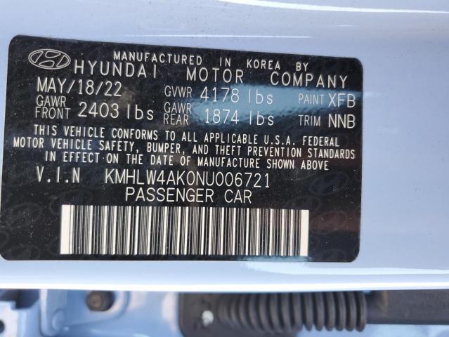 KMHLW4AK0NU006721 Hyundai ELANTRA N