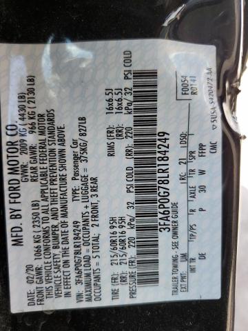 3FA6P0G78LR184249 Ford FUSION S