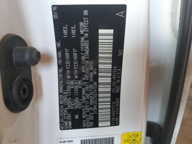 5TDKK3DC7GS741598 Toyota SIENNA LE