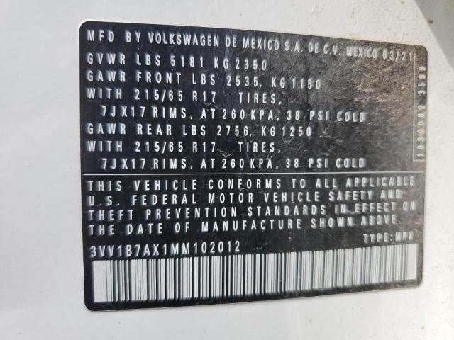 3VV1B7AX1MM102012 Volkswagen TIGUAN S