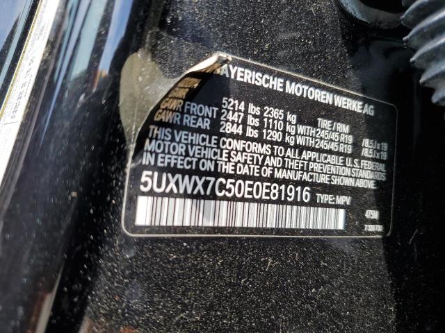 5UXWX7C50E0E81916 BMW X3 Xdrive35i